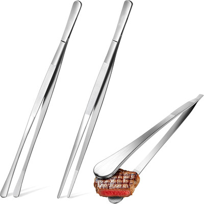 Küchenpinzette Edelstahl, 2 Stück Pinzette Küche 16 cm,Edelstahl Fleischpinzette