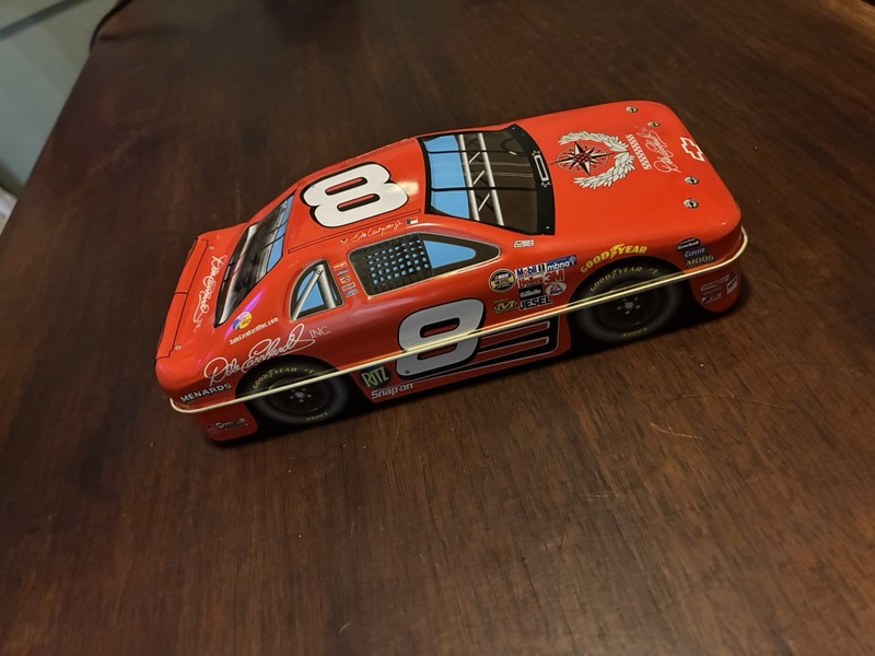 vintage Dale Earnhardt Jr. #8 collectible chocolate tin, by Palmer Chocolates