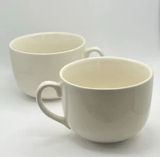Vintage Large Mugs 1996 California Pantry Classic Ceramics Set Of 2 Cream Color