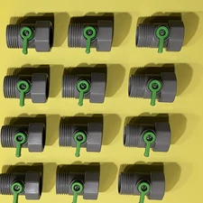 LOT OF 12 - 3/4" Shut Off Valve Garden Hose Connector ABS Plastic Multi Purpose