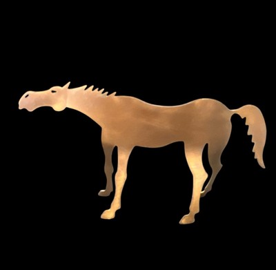 David Lesser Metal Horse Flat Metal Sculpture Signed 2007 Laser Cut