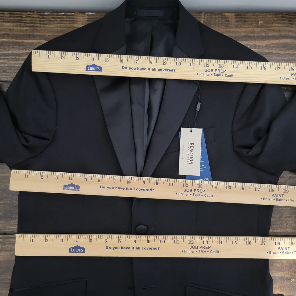 Casaco esportivo masculino Kenneth Cole Reaction blazer dois botões preto stretch 36S NOVO - Imagem 3 de 4