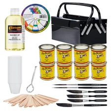 1 Shot Complete Striper Pinstriping & Lettering Enamel Starter Set - 8 Colors