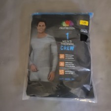 Fruit of the Loom Men's Thermal Crew Long Sleeve Shirt Size Large