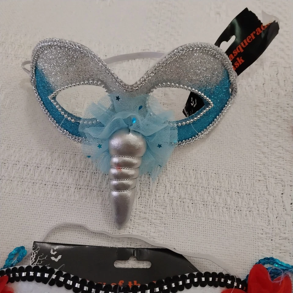 4 Masqerade Masks 3 Day Of The Dead And 1 Unicorn All New #C026 - Image 2 of 4