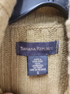 美品 BANANA REPUBLIC USA  IMPORT LAMBSWOOL Vintage Banana Republic Cable Knit Turtleneck Sweater Lambs Wool