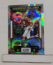 2023 Score DeMarcco Hellams RC #385 Silver Circular Rookie #'d 093/135 B1