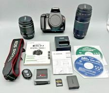Canon EOS Rebel T3 Digital Camera Lenses Battery Charger Bundle Tested Works