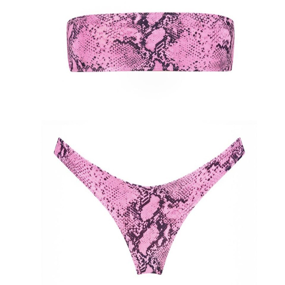 Triangl Twinnie Pink Python Snake Skin Bikini Set… - image 1