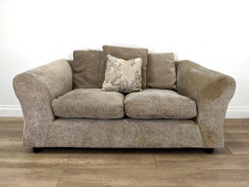 SOFA 2 Seater Beige Fleck Scatter Cushion Back Removable Cushions FREE DELIVERY