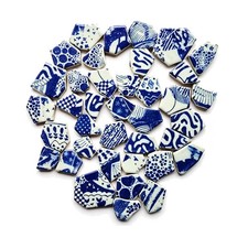 Broken Tiles for Mosaics,1lb About 73pcs Ceramic China normal, Blue And White