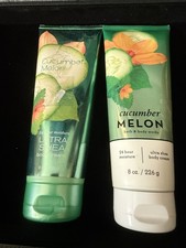 Set Of 2 - Bath Body Works CUCUMBER MELON Body Cream Lotion Moisturizer 8oz