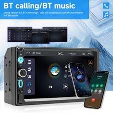 Double Din 7" Touch Screen Stereo Bluetooth Radio Car Apple/Android Carplay GPS