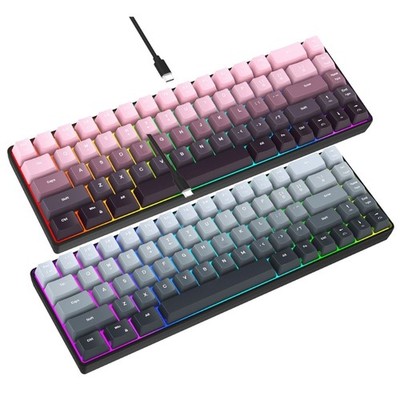 Gaming Wireds Keyboards 68 Key Profile RGBs Side Glows 25 AntiGhosting 10M