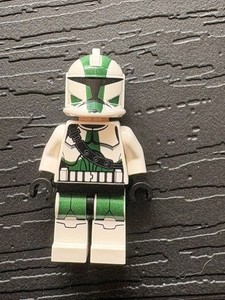 LEGO Minifigure sw0380 Star Wars Clone Trooper Commander Gree 9491