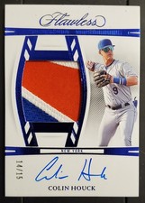 2024 Panini Flawless - Draft Patch Auto Colin Houck  /15 - RC NY Mets