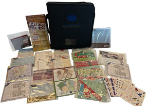 Creative Memories Black Zippered Binder with 22 Pages Inserts Stickers & More