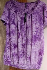SUPER SALE! NEW WITH TAG Slimming Style Short Sleeve Purple Tie Dye XL