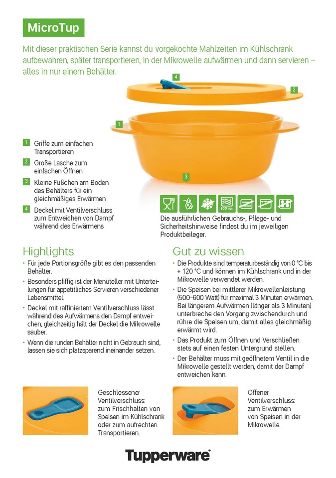 Tupperware Mikrowelle Behälter Micro Tup Varianten CrystalWave 1,4L 1,3L 560ml - Bild 3 von 4