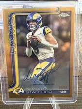 2025 Topps Chrome Matthew Stafford TRUE GOLD on card Auto /50 Pack Fresh!