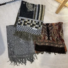 Scarf Pashmina Wrap Patterned Bundle Set of 3 Women’s