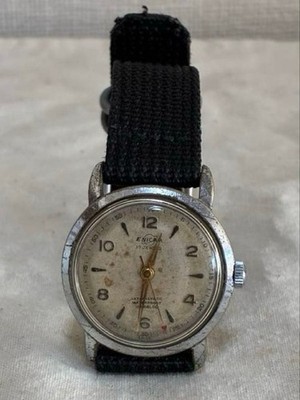 Enicar 167 17J Silver Leather Manual Watch Swiss Vintage Waterproof