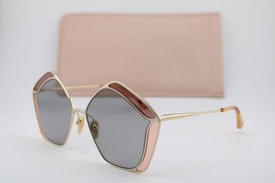 NEW CHLOE CH0026S 002 GOLD RED HAVANA AUTHENTIC SUNGLASSES 59-16