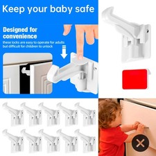 10Pcs Self-Adhesive Baby Safety Locks Anti-Pinch Security Lock for Household Use
