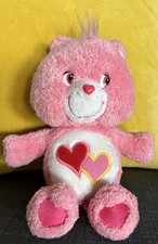 2004 Care Bears Love-a-Lot Pink Bear Plush with Hearts 10" Stuffed Animal VISIT 