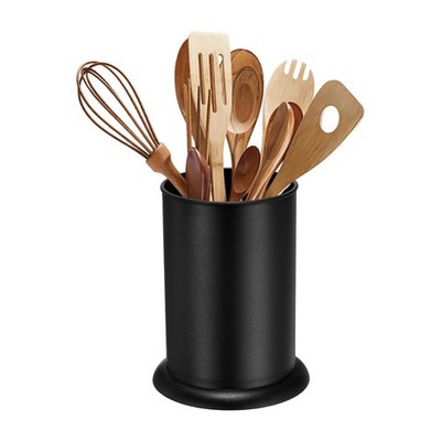 5x6.5'' Kitchen Utensil Holder, Plastic Utensil Cutlery Holder, Black