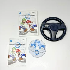 Mario Kart Wii (Nintendo Wii, 2008) Complete CIB Tested & Working Black Wheel