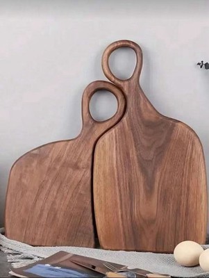 Acacia Wood Kitchen Cutting Board Set (2-Pack) - Meat/Bread/Fruit Chopping Tray
