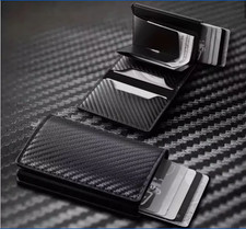 RFID Blocking Mens Wallet Auto Pop up Credit Card Holder Money Clip Carbon Fibre