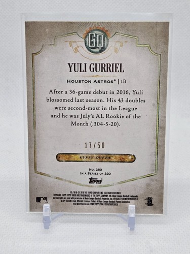 2018 Topps Gypsy Queen Black and White #280 Yuli Gurriel /50 Astros - Picture 2 of 2
