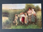 German Reich 1918 Postcard Art Card C.v. Bergen Sunset