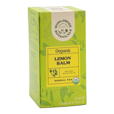 Organic Lemon Balm Tea, 25 Tea Bags - 50% More Herbs with 2.25G per Teabag - 100
