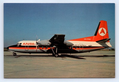 ANSETT FOKKER F27 VH-FNO FLUGGESELLSCHAFT FLUGZEUG POSTKARTE AIRLINES OF AUSTRALIA 