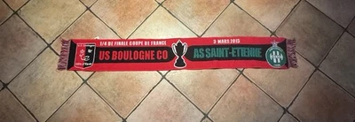 Football echarpe scarf US Boulogne CO v Asse St Etienne 1/4 coupe de France 2015 - Photo 1/2