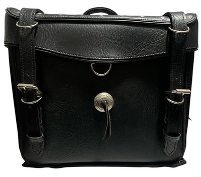 Tour Master Leather Studded Bag For Sissy Bar Black 16  X 12  X 8  Snap Open