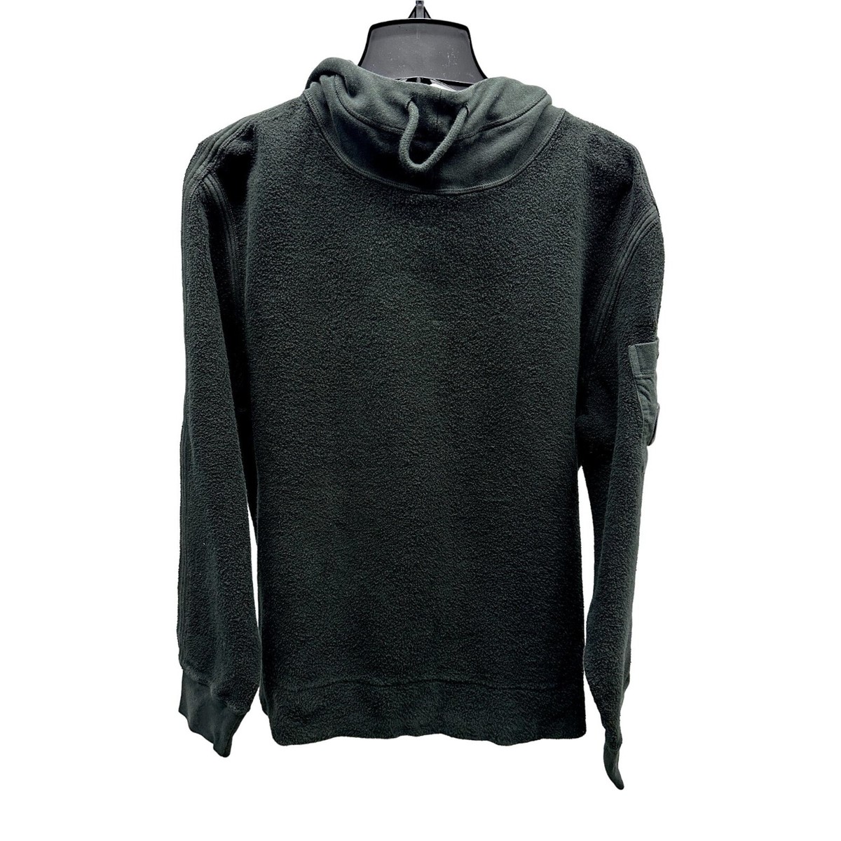 NEW C.P. Company Black Polar Fleece Popover Hoodie Large