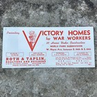 Original Wwii Ww2 Us Patriotic Victory Homes For War Workers Advertisement Card