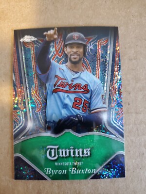 2022 TOPPS CHROME PENNANTS GREEN REFRACTOR TWINS BYRON BUXTON /99 !!!