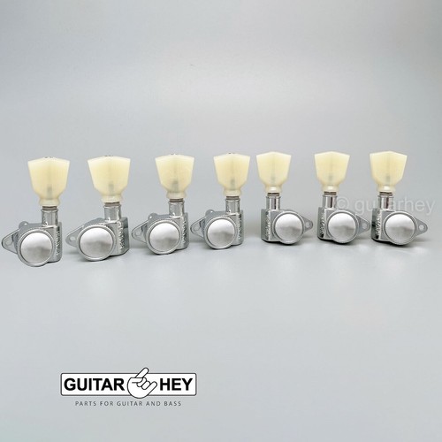 NEW Grover 502 LOCKING 7-String Tuners L3+R4 Modern Gibson Les Paul 3x4 - CHROME - Picture 2 of 5