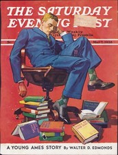 MAY 8 1938 Exhausted Student SATURDAY EVENING POST COVER ONLY #2 John Sheridan