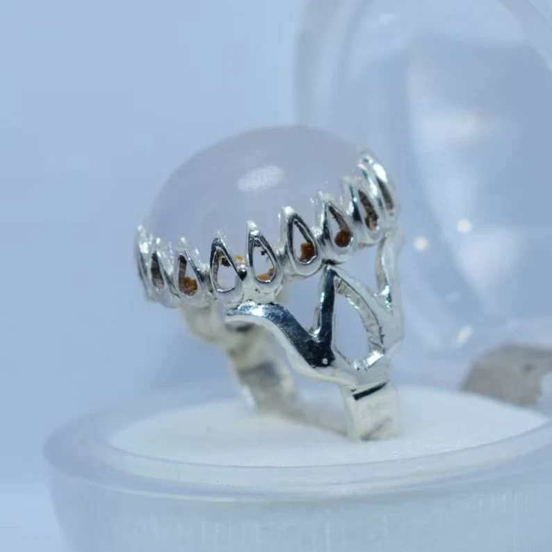 Anillo de piedra natural Dur Al Najaf anillo Dur e Najaf anillos chiítas piedra Najaf blanco Foto 4 de 4