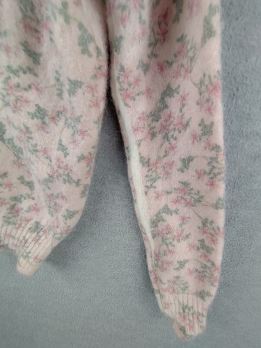 Bartolini Womens Sweater Small Pink Floral Mohair Alpaca Cardigan Italian Retro - Picture 4 of 12
