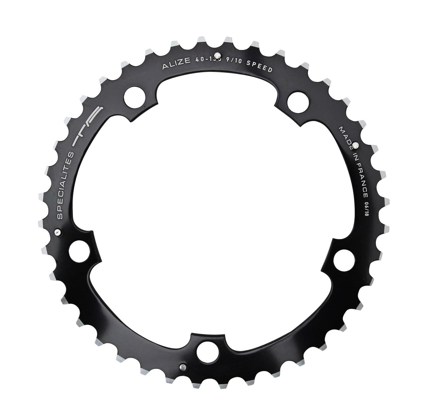Plateau route TA Alize 40dts pour restaurer un pédalier triple Shimano 9 et 10V noir
