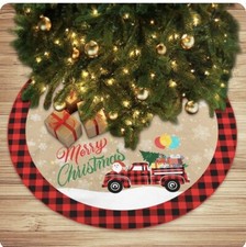 36 inches Red Truck Christmas Tree Skirt Xmas Tree Skirt NIP Fast Shipping