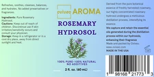 OVIVEO Pure Organic Rosemary Hydrosol  Aromatherapy for hair & skin USA product