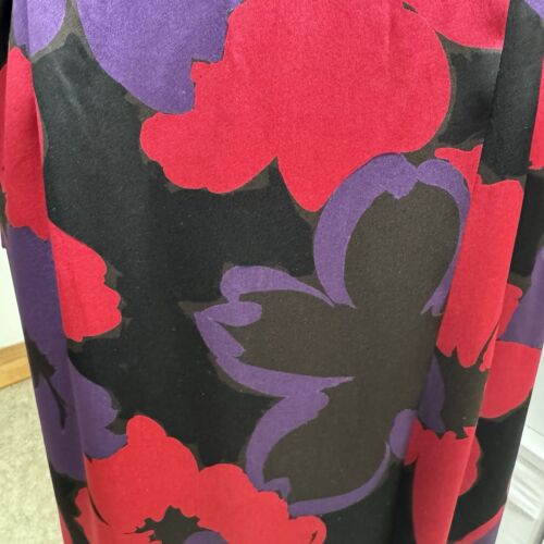 Loewe Kleid passend UK 10 12 rosa lila Blumen Vintage 80er/90er Wickel Seide selten - Bild 4 von 14